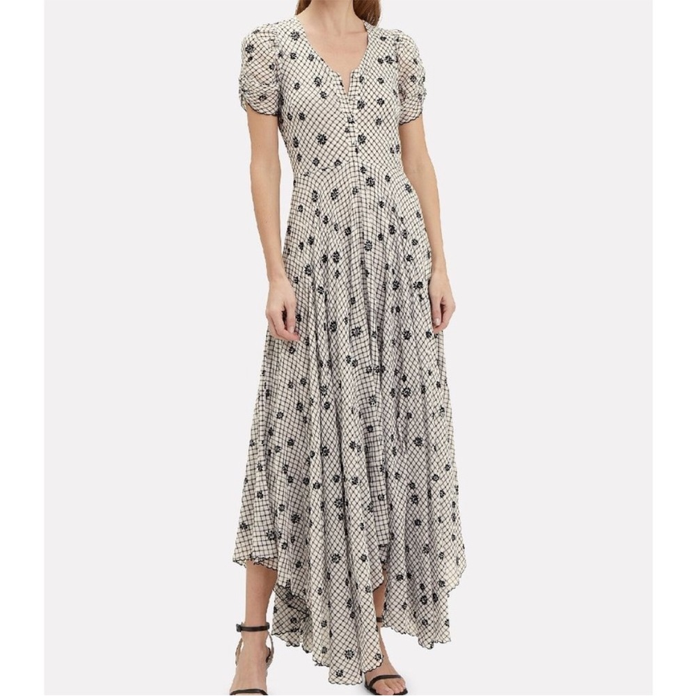 LoveShackFancy Coralie Maxi Dress Gingham and Floral